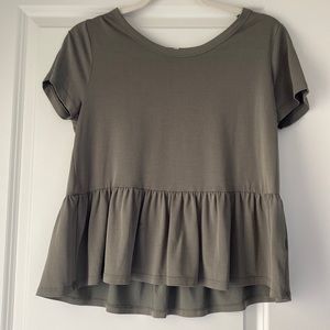 Womens olive green flowy top